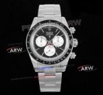 Swiss Replica Rolex Paul Newman Daytona Black White Dial Stainless Steel 4130 Watch 